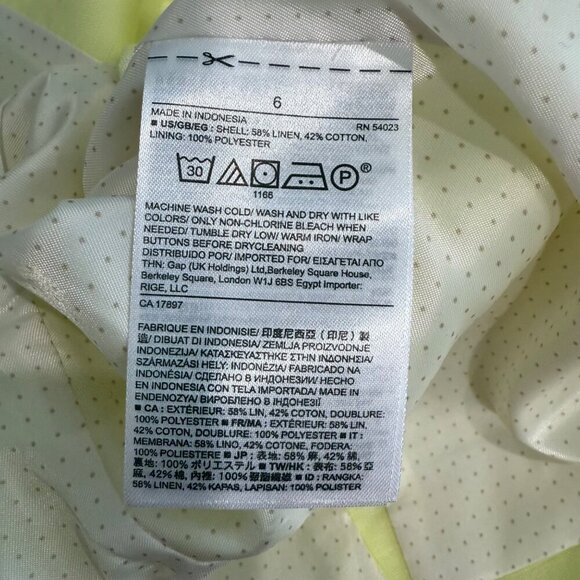 Banana Republic Womens Yellow Linen-Blend Blazer Size 6 New - Picture 3 of 6